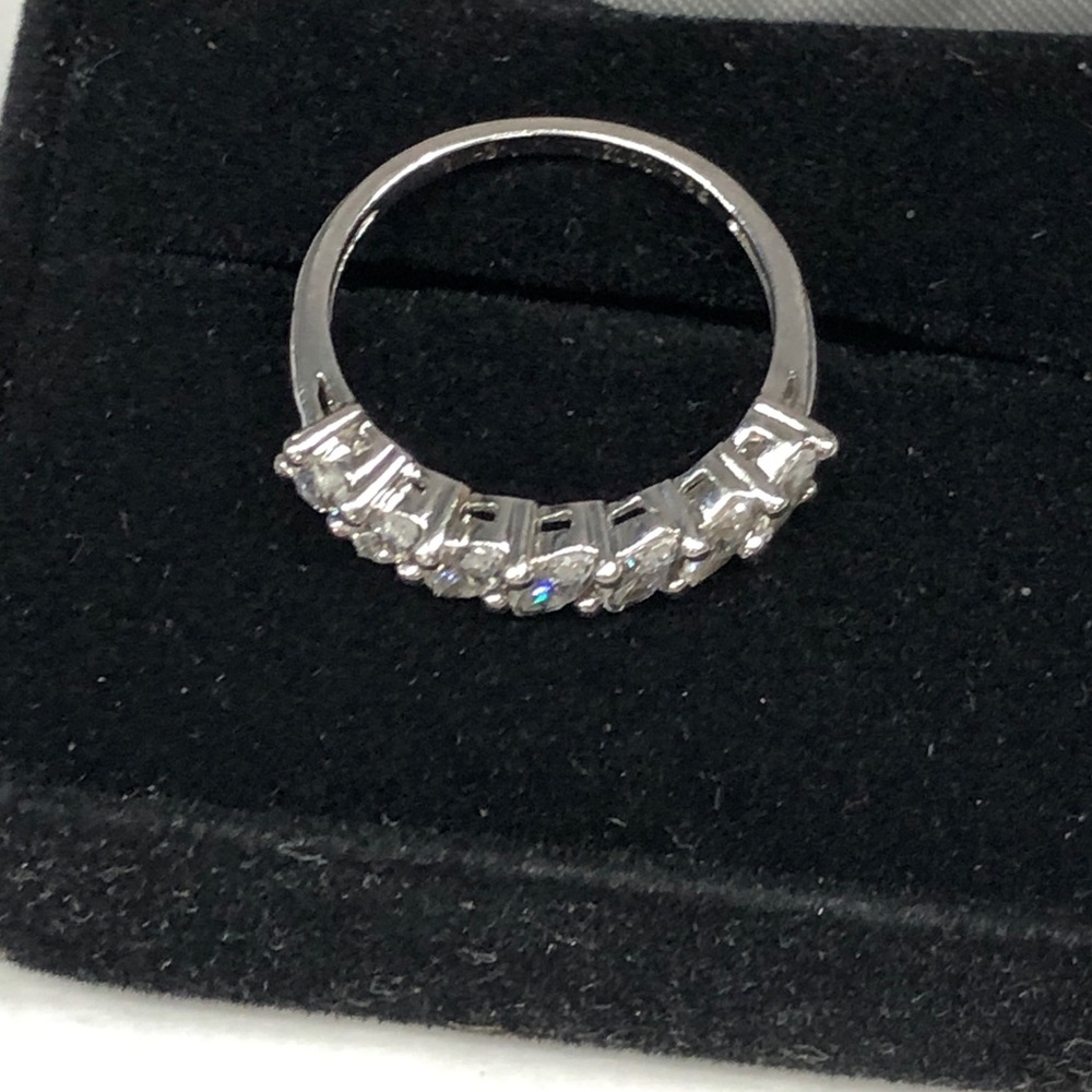 Diamonique Sterling Silver Marquise CZ Half Eternity Ring size 6.25 - Picture 3 of 12